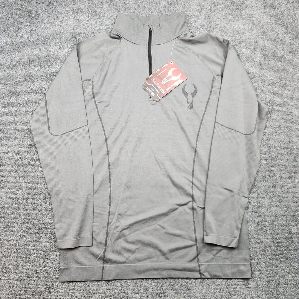 Badlands Pullover Mens XXL‎ Gray Long Sleeve 1/4 Zip Base Layer Hunting Shirt